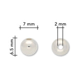 Metallperlen Silberfarben – Ø 7 mm – Grossloch (10 Stück) - PerlineBeads SA