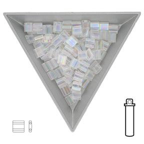Miyuki Tila bead 5 mm - Crystal AB - PerlineBeads SA