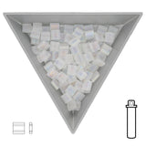 Miyuki Tila bead 5 mm - Matte Transparent Crystal AB - PerlineBeads SA