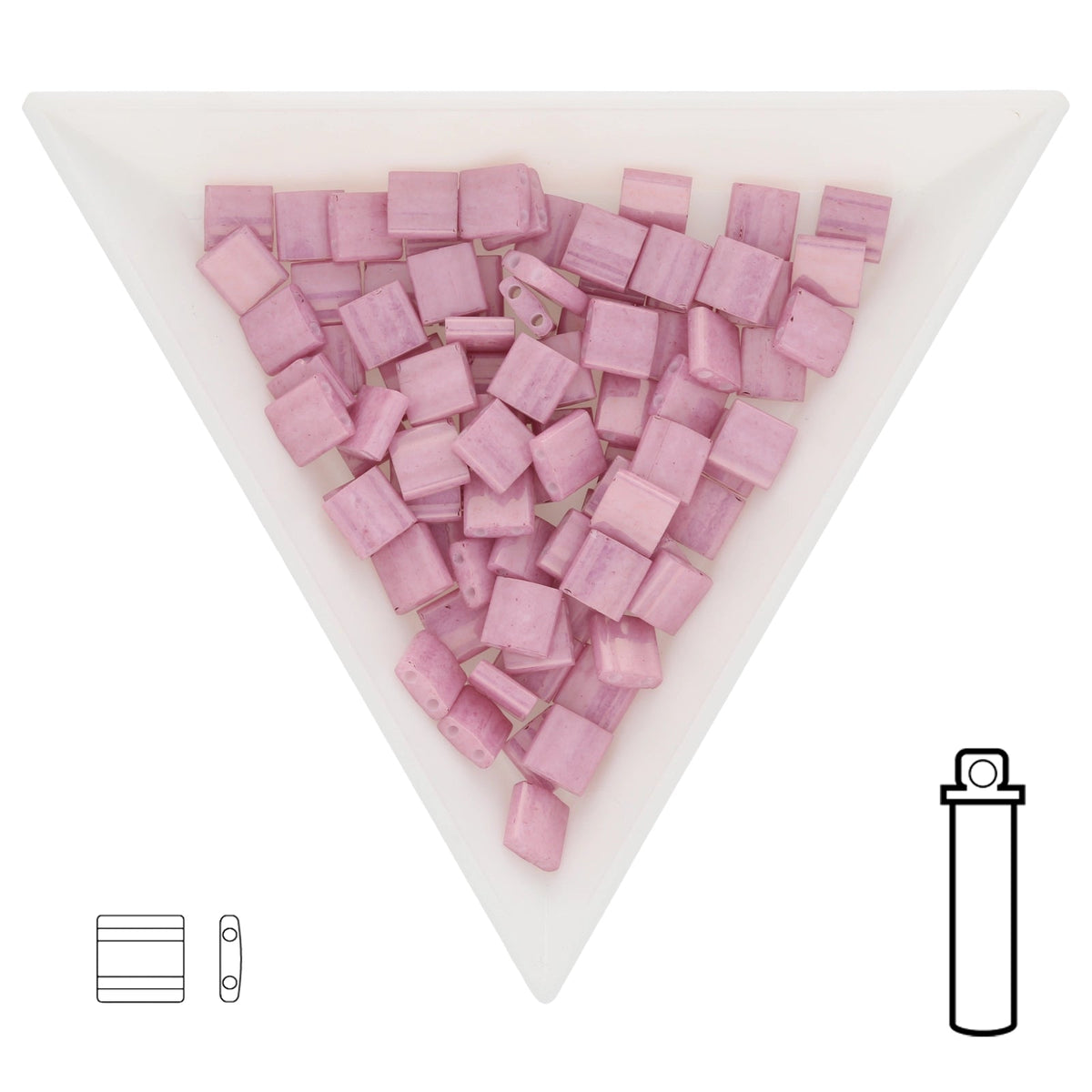 Miyuki Tila bead 5 mm - Opaque Antique Rose Luster - PerlineBeads SA