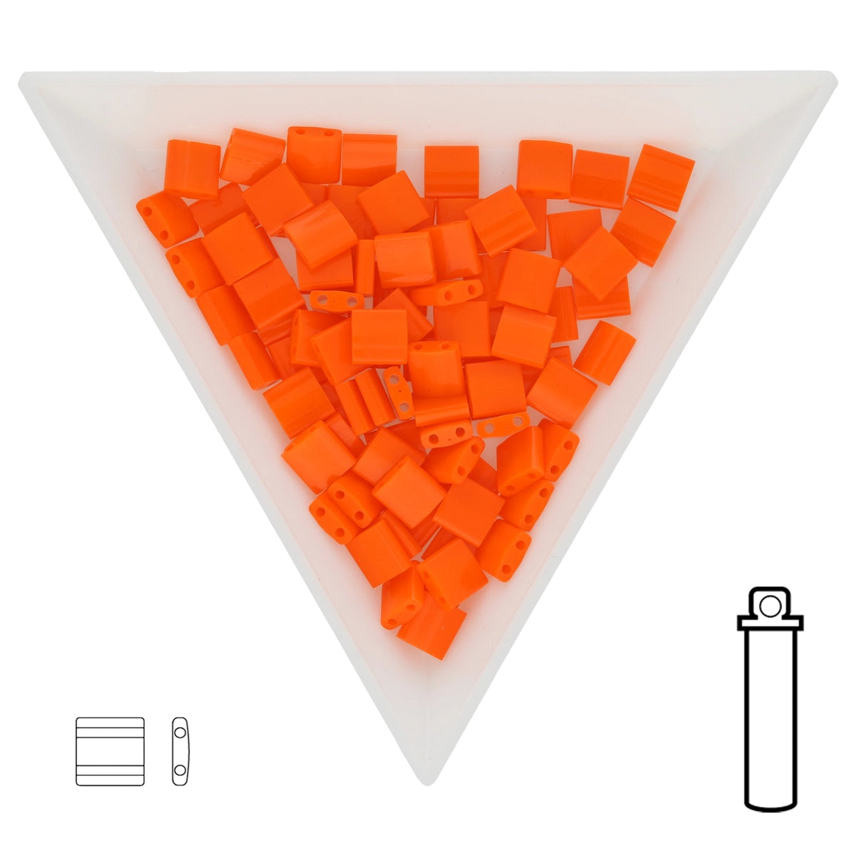 Miyuki Tila bead 5 mm - Opaque Orange - PerlineBeads SA