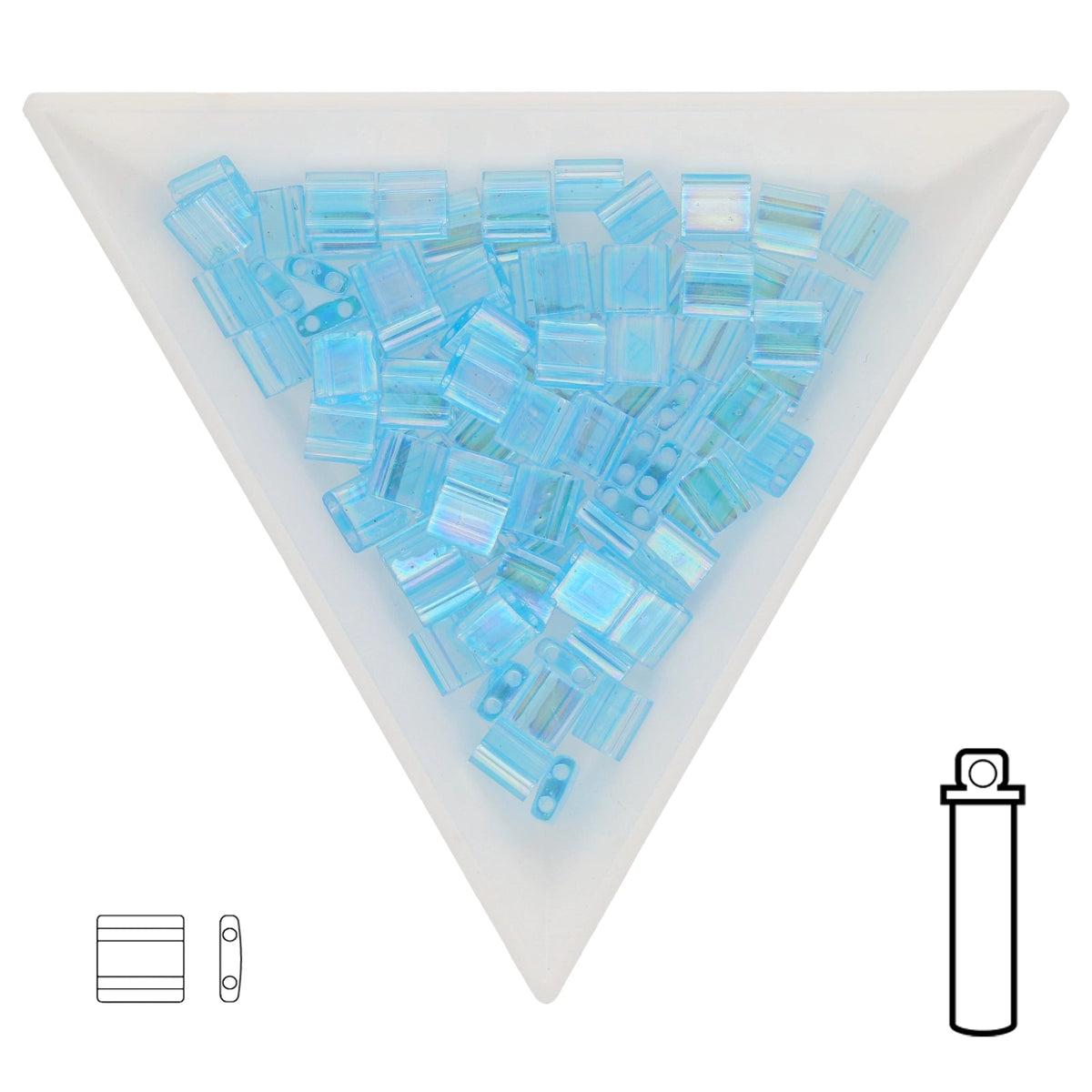 Miyuki Tila bead 5 mm - Transparent Aqua AB - PerlineBeads SA