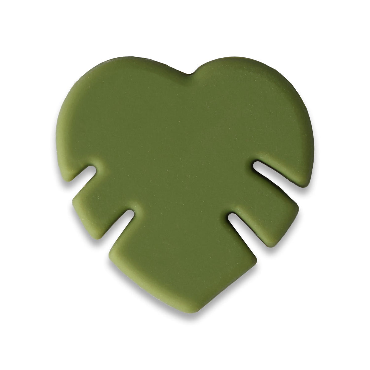 Monstera-Blatt Silikonperle • Herzform, versch. Farben - PerlineBeads SA