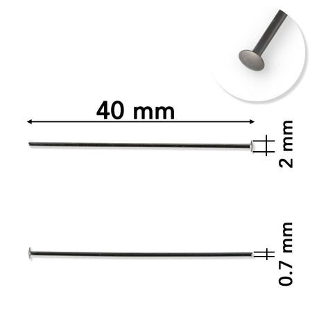 Nietstift • 40 mm • Farbe Gunmetal - PerlineBeads SA