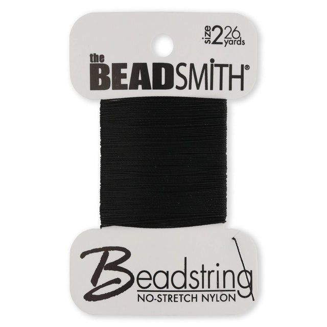 Nylon - Perlenfaden S - Lon Grösse 2 (0.12 mm) - Schwarz - PerlineBeads SA