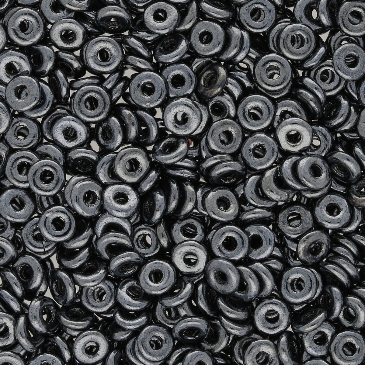 O Beads® 1x4 mm - Jet Hematite - PerlineBeads SA