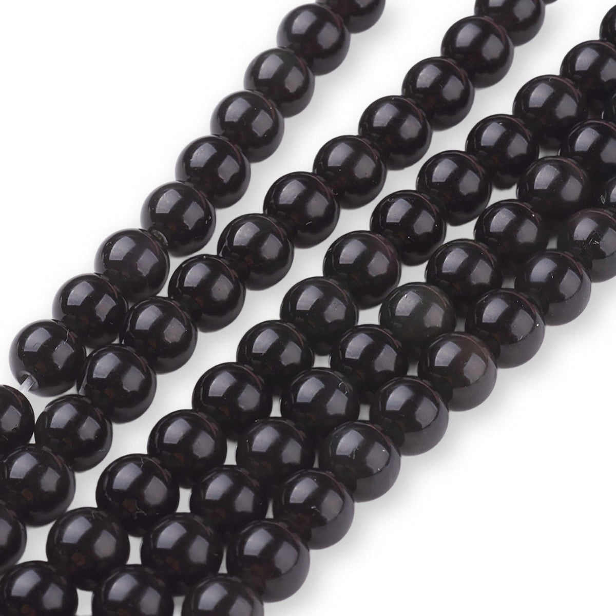 Obsidian Perlen rund 6 mm - PerlineBeads SA