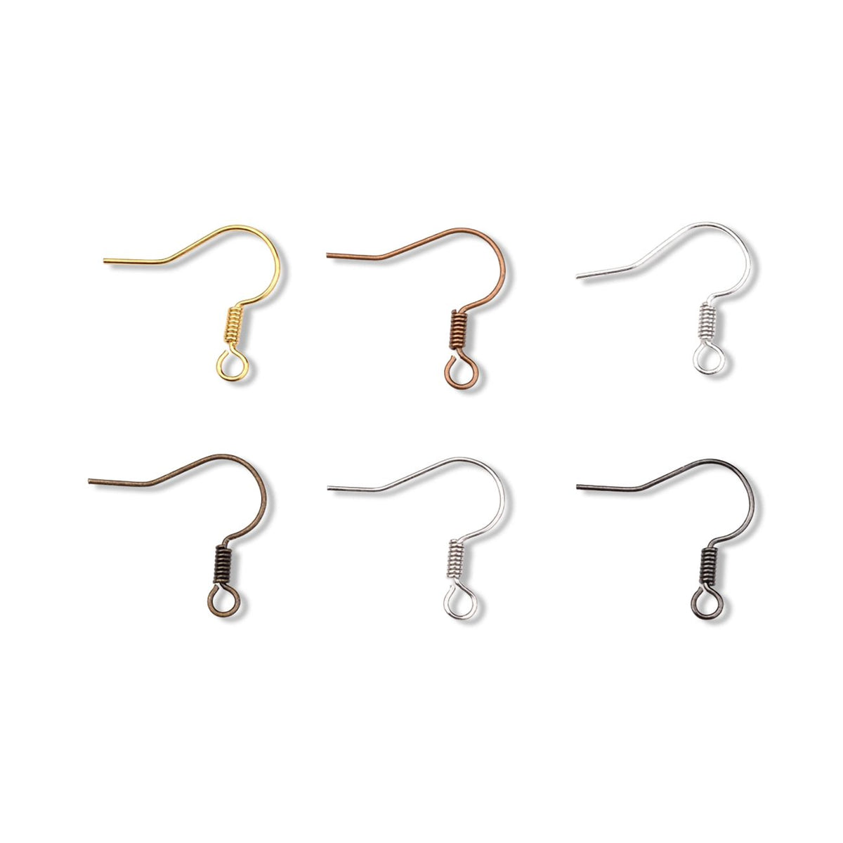 Ohrhaken aus Messing, 6 Farben, 17 mm – 6er-Box - PerlineBeads SA