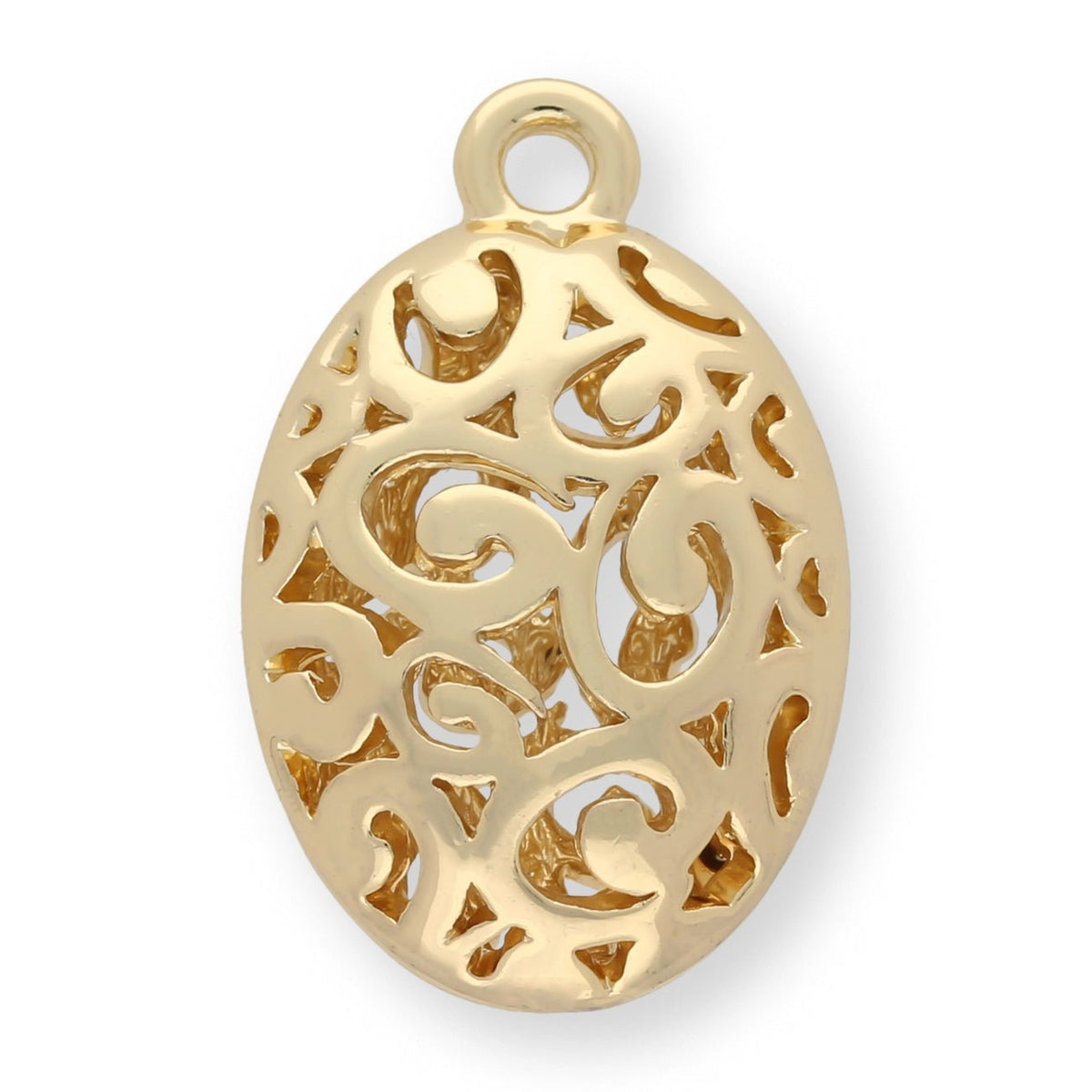 Ovaler Ornament - Anhänger - Farbe gold - PerlineBeads SA