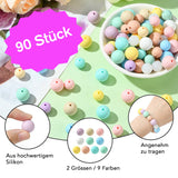 Pastell Perlenset – 90-teilig, 9 Farben - PerlineBeads SA