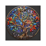 Perlen-Stickbild 15 × 15 cm • Lebensbaum in Regenbogenfarben - PerlineBeads SA
