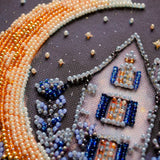 Perlen-Stickbild 15 × 15 cm • Mondsichel & Sternenhimmel - PerlineBeads SA
