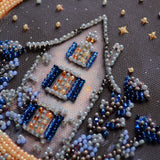 Perlen-Stickbild 15 × 15 cm • Mondsichel & Sternenhimmel - PerlineBeads SA