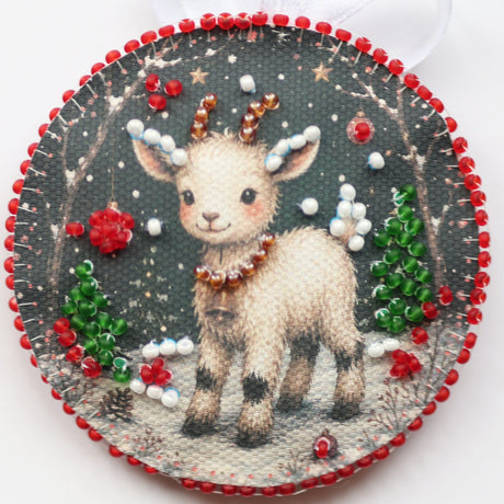 Perlen-Stickset Weihnachtsanhänger • Rentier & Christbaum - PerlineBeads SA