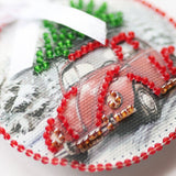 Perlen-Stickset Weihnachtsanhänger • Teddybär & Auto mit Tannenbaum - PerlineBeads SA
