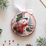 Perlen-Stickset Weihnachtsanhänger • Weihnachtsmann & Schneemann - PerlineBeads SA