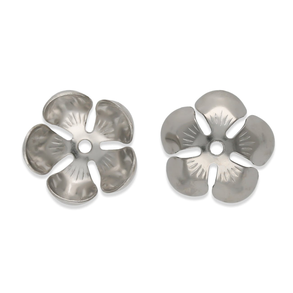 Perlenkappen Blumenform – 13 mm - Stahl - PerlineBeads