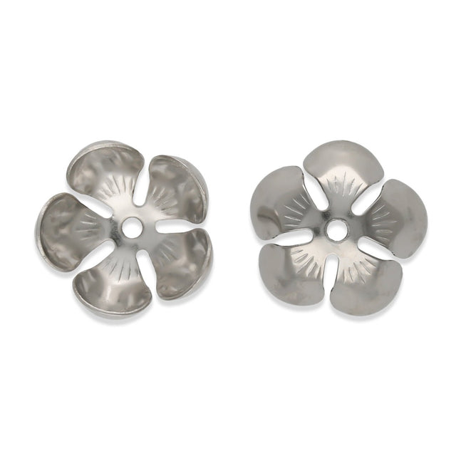 Perlenkappen Blumenform – 13 mm - Stahl - PerlineBeads