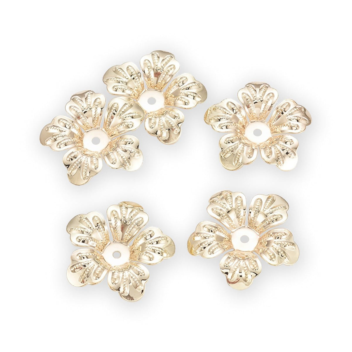 Perlenkappen Blumenform – 21 mm - Gold - PerlineBeads SA