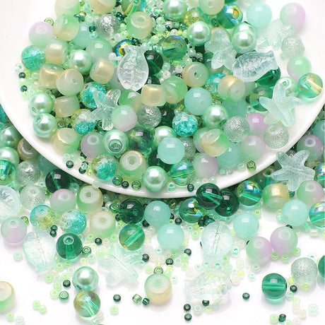 Perlenset „Ocean Dream“ – ca. 250 Teile - Grün - PerlineBeads SA