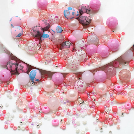 Perlenset „Pink Blossom“ – ca. 250 - Rosa - PerlineBeads SA