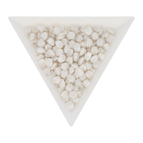 Pinch Bead 5x3 mm - Chalk White Luster - PerlineBeads SA