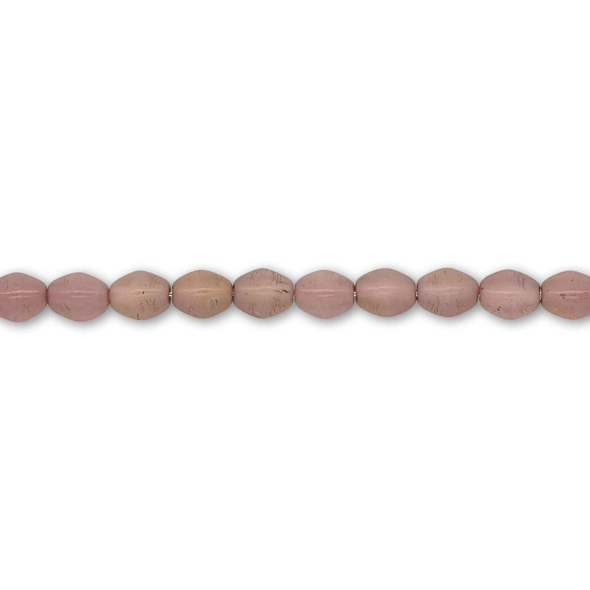 Pinch Bead 5x3 mm - Chalk White Red Luster - PerlineBeads SA