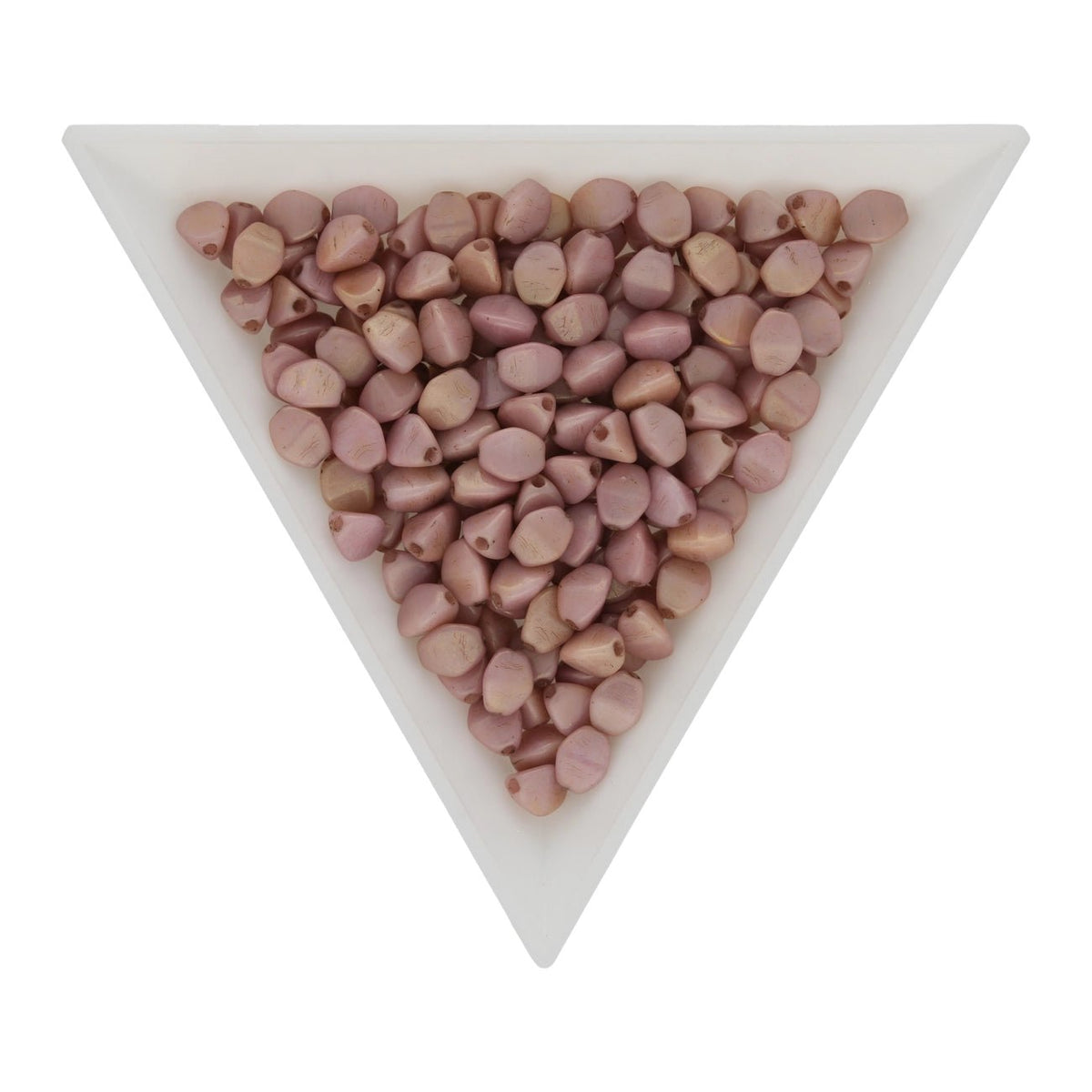 Pinch Bead 5x3 mm - Chalk White Red Luster - PerlineBeads SA