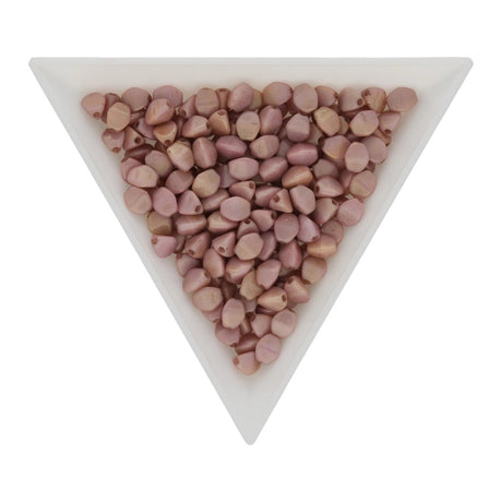 Pinch Bead 5x3 mm - Chalk White Red Luster - PerlineBeads SA