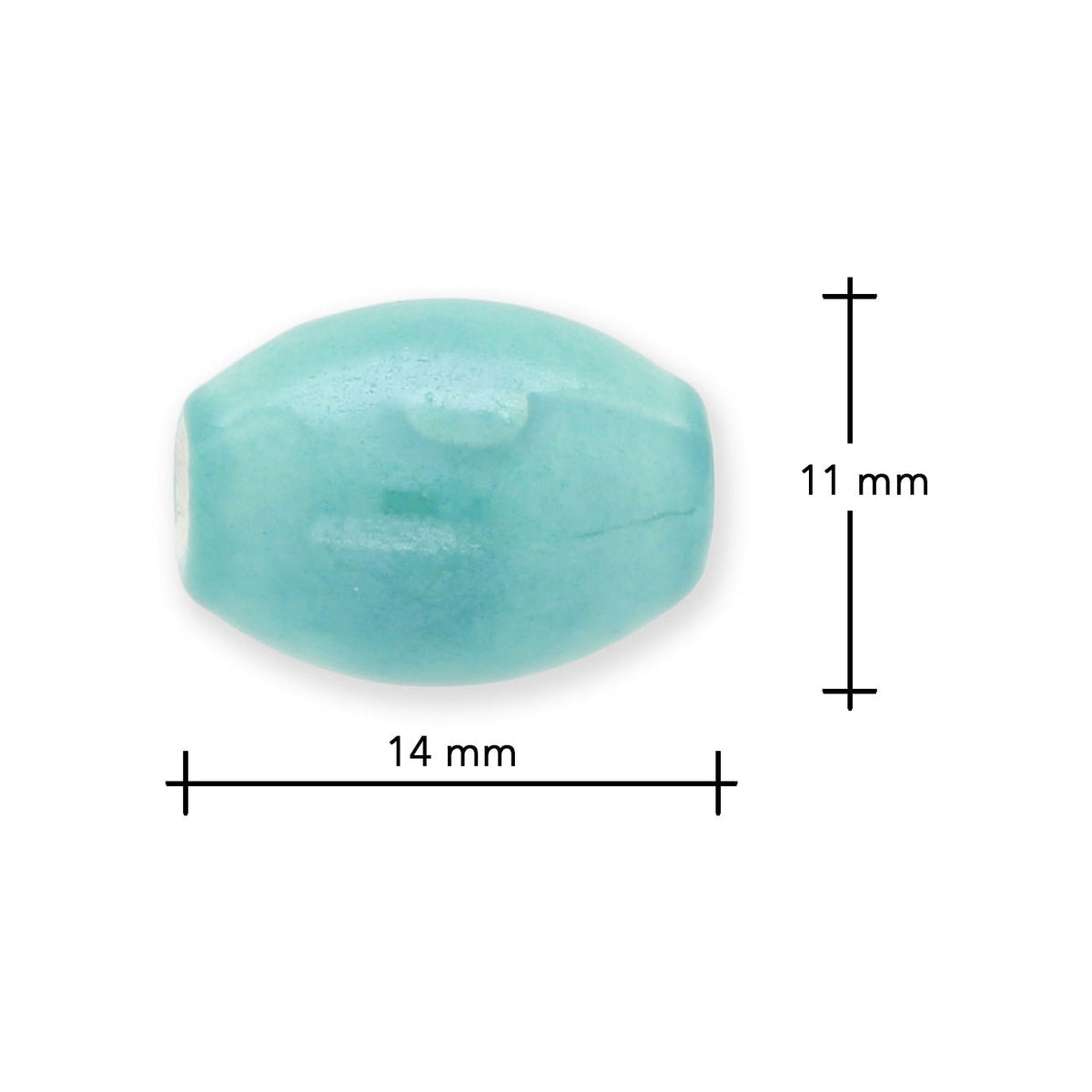 Porzellanperlen "Oval" - bunte Mischung (5 Stk.) - PerlineBeads