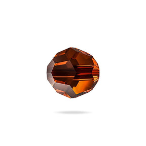 PRESTIGE 5000 Kristall, Classic runde Perle, 8 mm - Amber (2 Stk.) - PerlineBeads SA