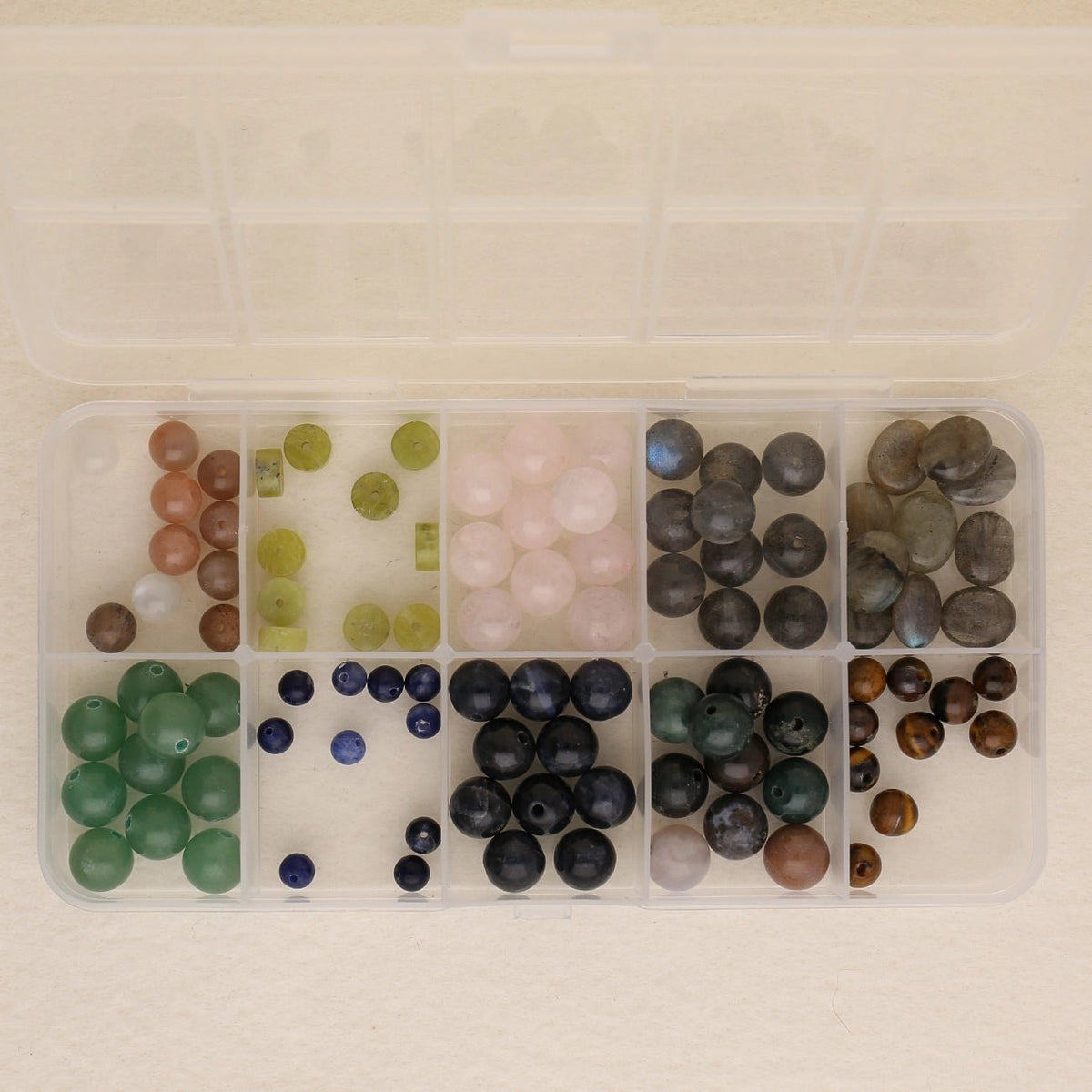 Probierset „Edelstein‑Vielfalt“ – 100 Naturstein‑Perlen für deine DIY‑Schmuckideen - PerlineBeads SA
