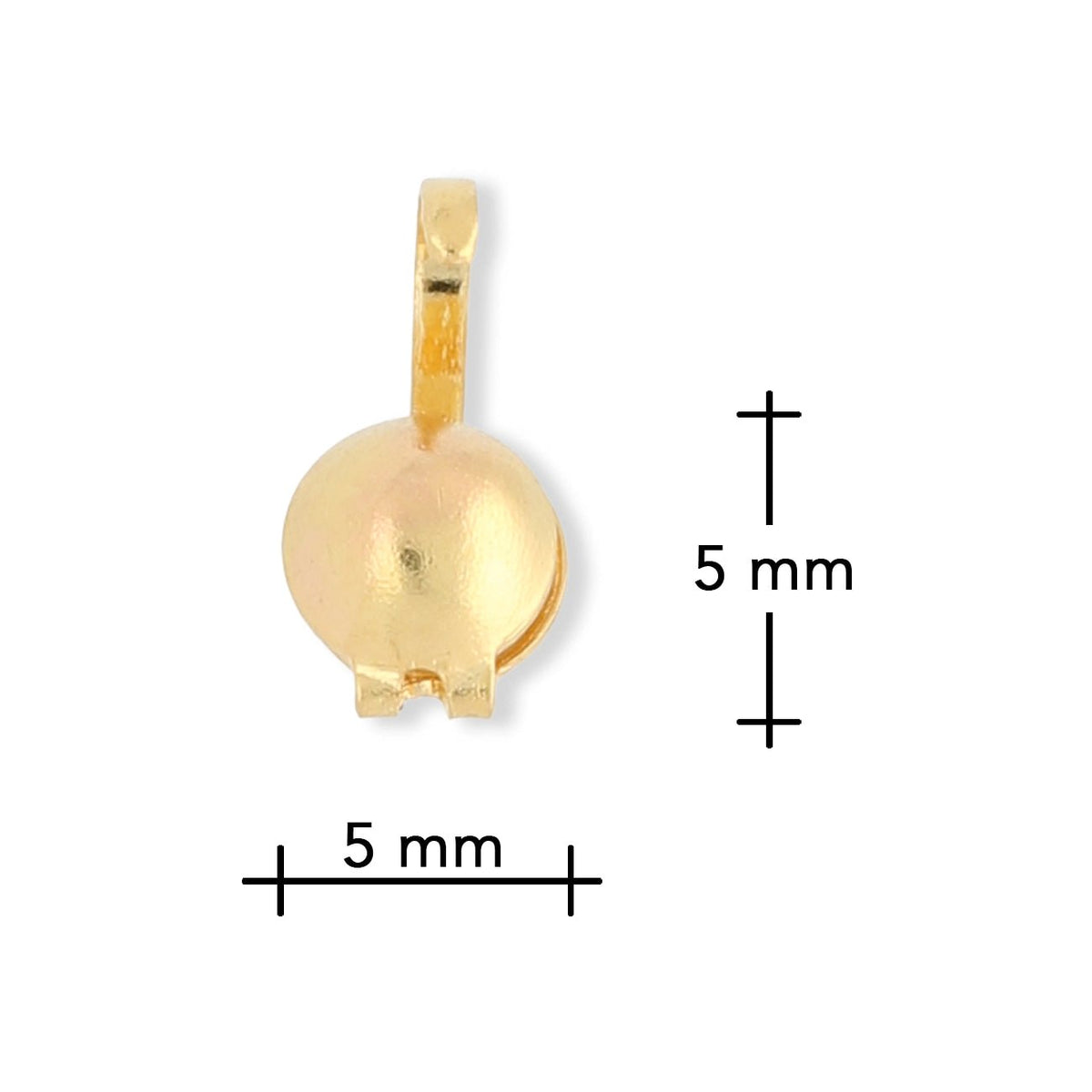 Quetschkalotten 5 mm (20 Stk.) - Goldfarbe - PerlineBeads SA