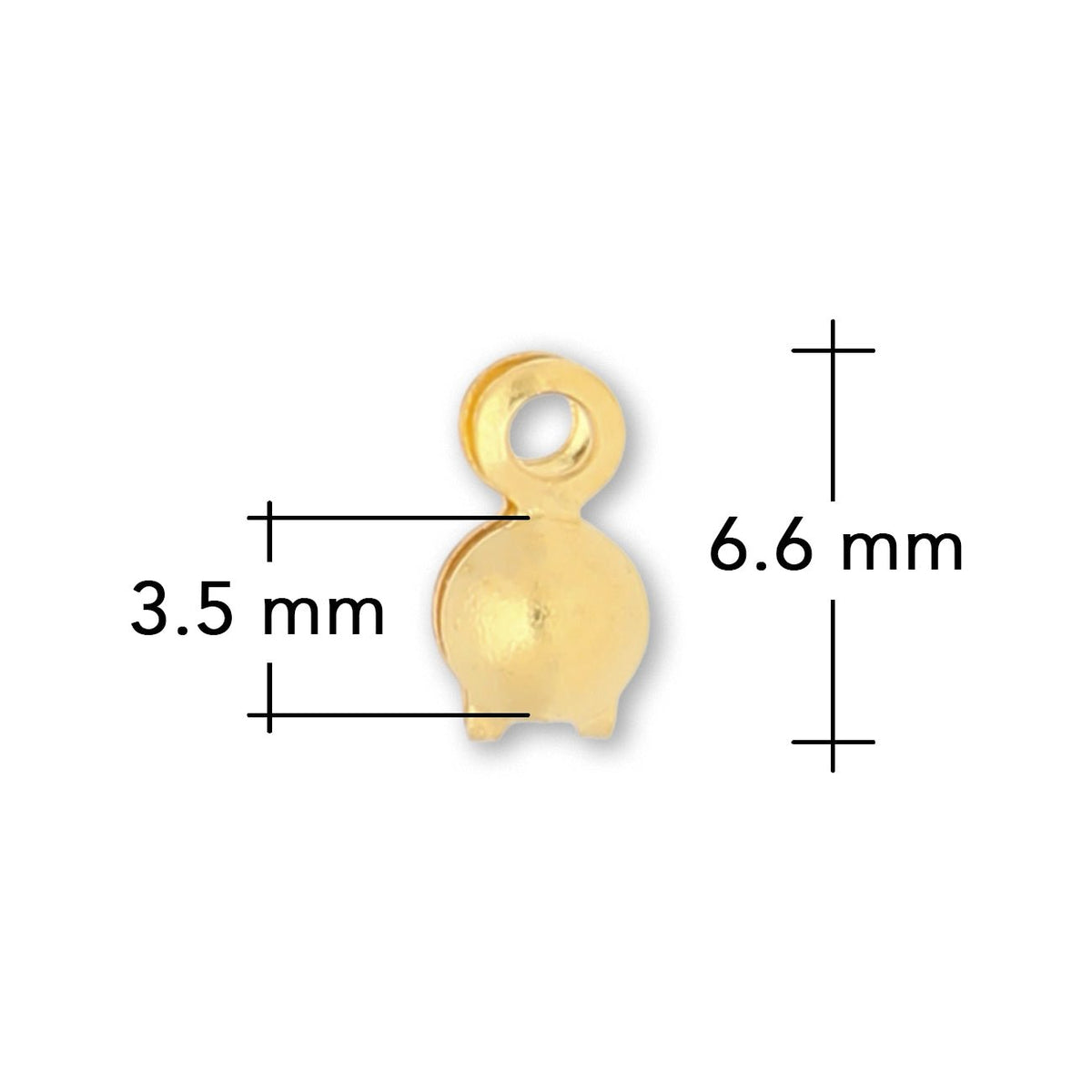 Quetschkalotten 6,6 x 3,5 mm (20 Stk.) - vergoldet - PerlineBeads SA