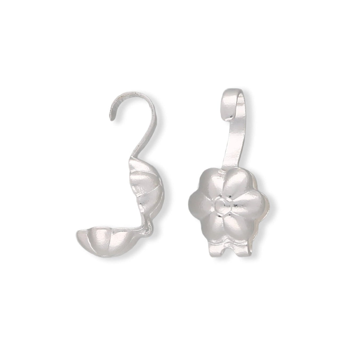 Quetschkalotten Blumenmotiv (20 Stk.) - Silberfarbe - PerlineBeads SA