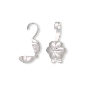 Quetschkalotten Blumenmotiv (20 Stk.) - Silberfarbe - PerlineBeads SA