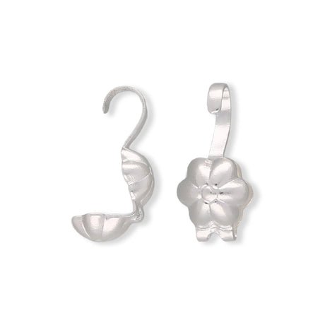 Quetschkalotten Blumenmotiv (20 Stk.) - Silberfarbe - PerlineBeads SA