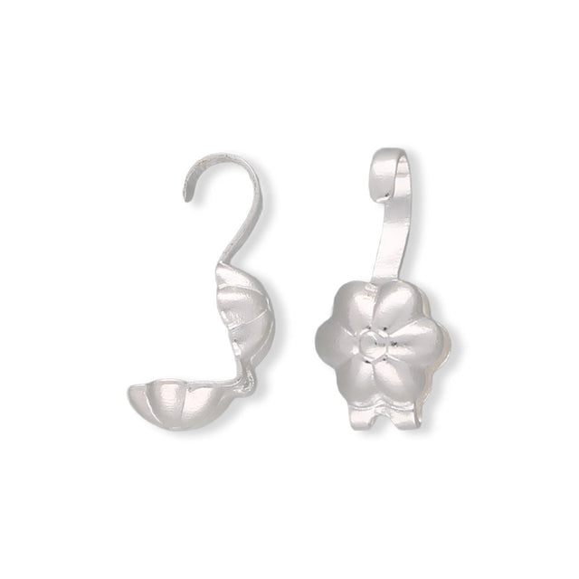 Quetschkalotten Blumenmotiv (20 Stk.) - Silberfarbe - PerlineBeads SA