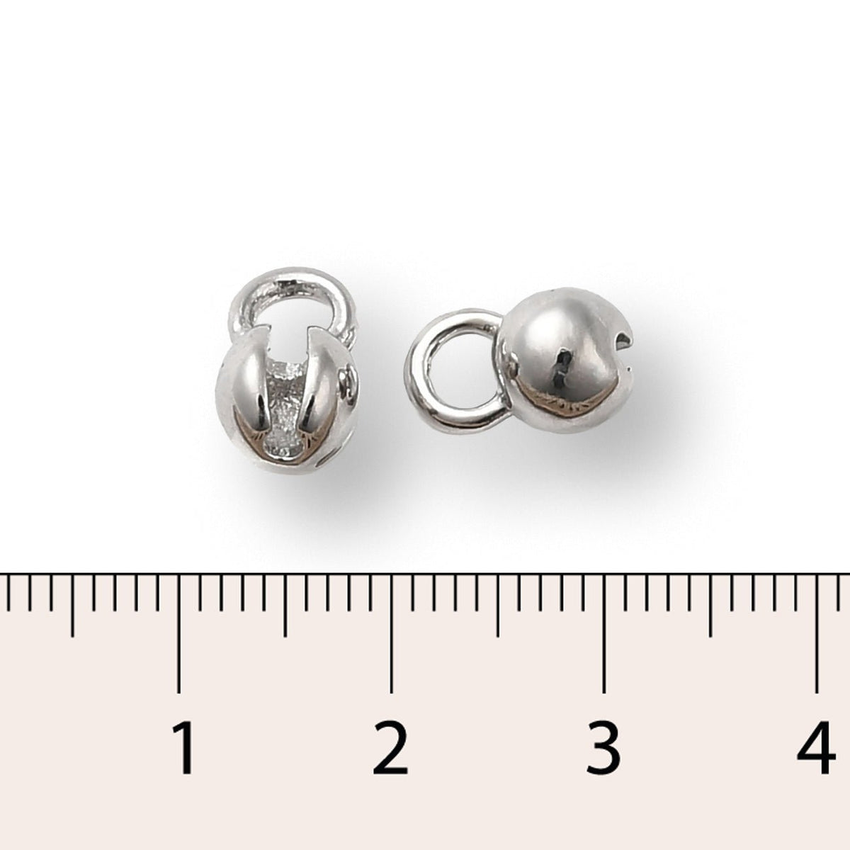 Quetschkalotten platiniert – 6x4 mm (10 Stk.) - PerlineBeads SA