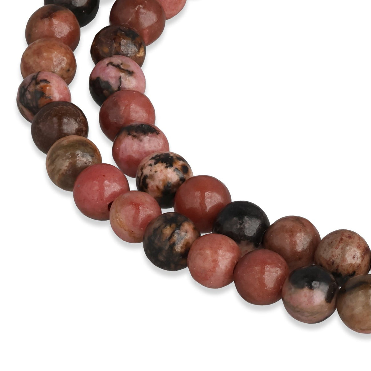 Rhodonit Perlen mit Matrix · rund · 4 mm - PerlineBeads SA