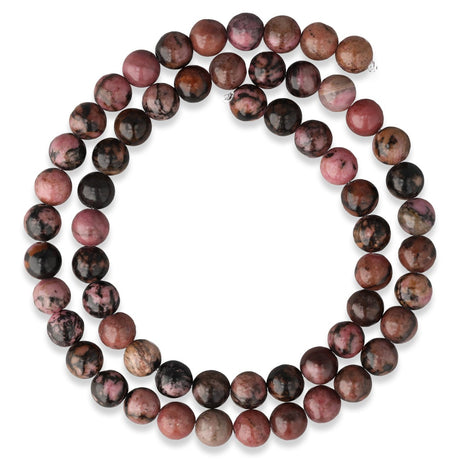 Rhodonit Perlen mit Matrix · rund · 6 mm - PerlineBeads SA
