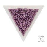 Rizo Glasperlen - 2,5 x 6 mm - Chalk White Lila Vega Luster - PerlineBeads SA