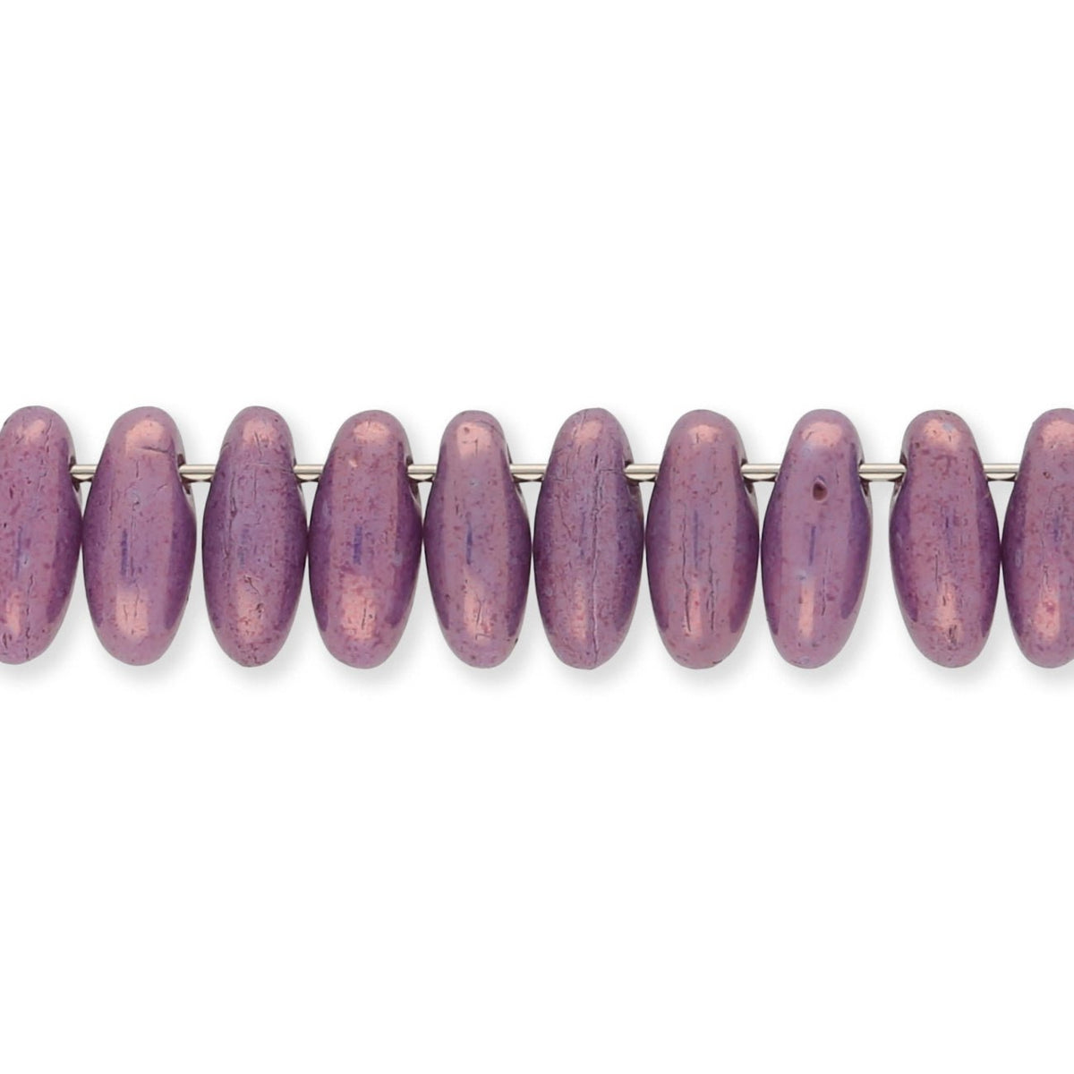 Rizo Glasperlen - 2,5 x 6 mm - Chalk White Lila Vega Luster - PerlineBeads SA