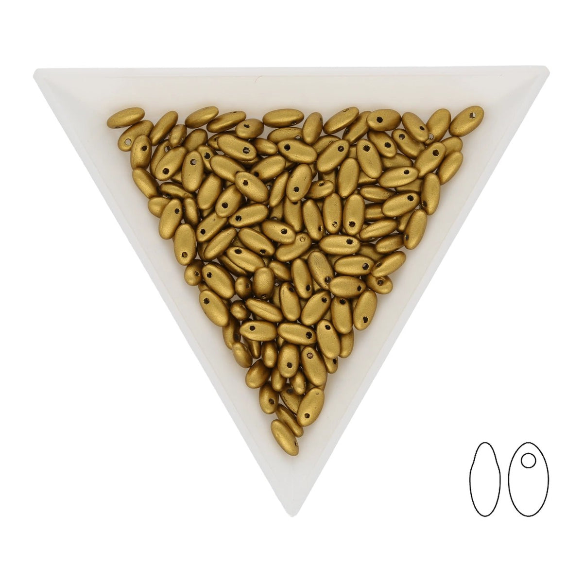 Rizo Glasperlen - 2,5 x 6 mm - Crystal Olive Gold - PerlineBeads SA
