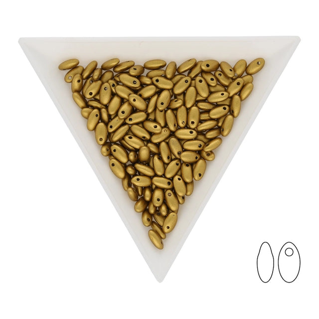 Rizo Glasperlen - 2,5 x 6 mm - Crystal Olive Gold - PerlineBeads SA