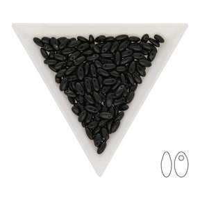 Rizo Glasperlen - 2,5 x 6 mm - Jet - PerlineBeads SA