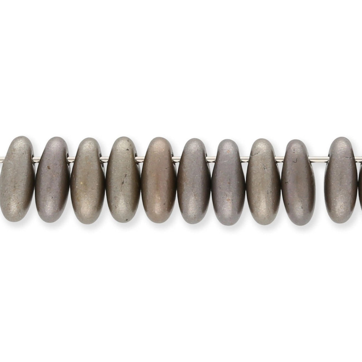 Rizo Glasperlen - 2,5 x 6 mm - Metallic Zinc Iris - PerlineBeads SA