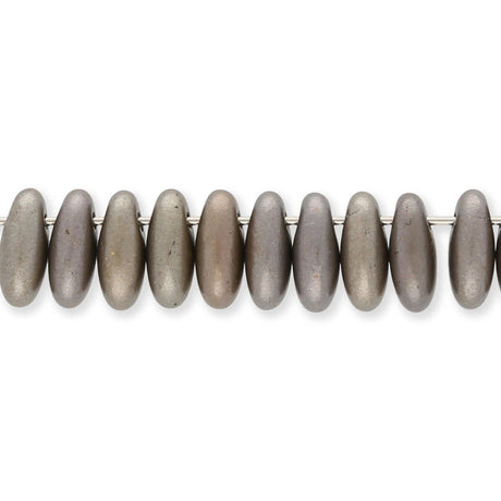 Rizo Glasperlen - 2,5 x 6 mm - Metallic Zinc Iris - PerlineBeads SA