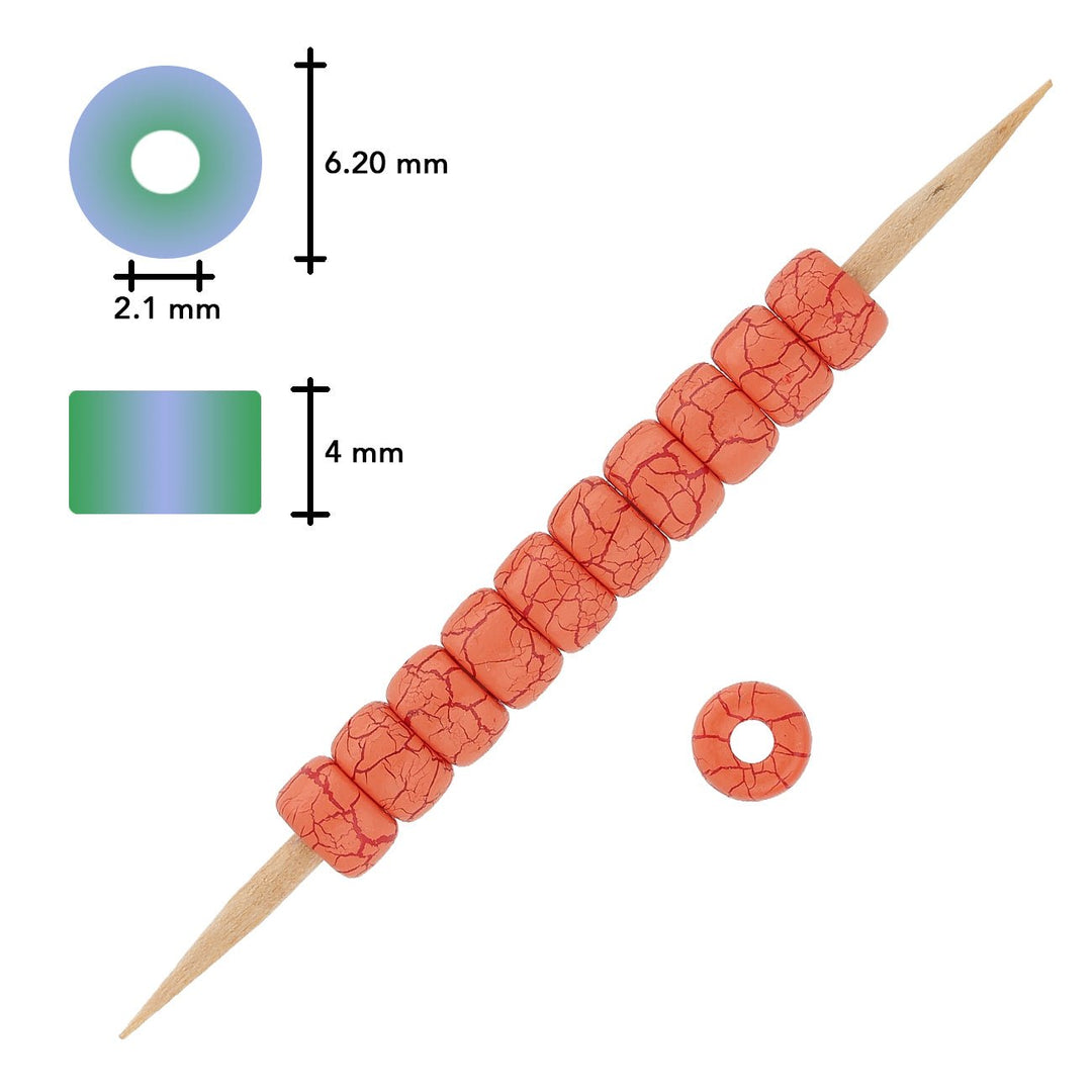 Rocailles Perlen Matubo 2/0 - Ionic Orange/Dark Red - PerlineBeads