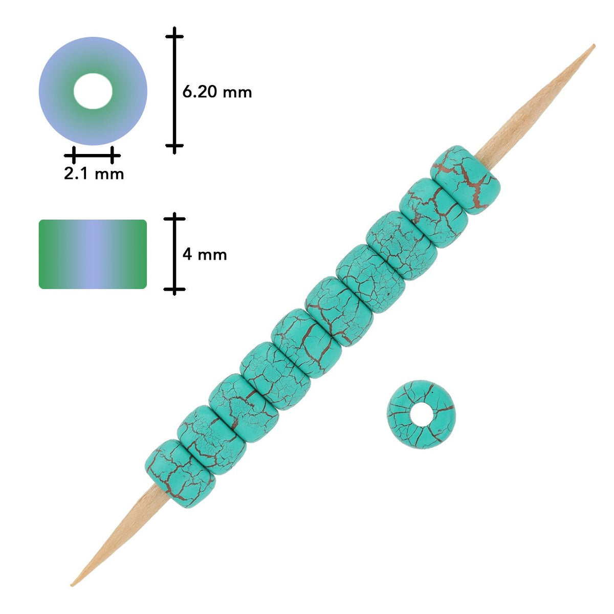 Rocailles Perlen Matubo 2/0 - Ionic Turquoise Green/Brown - PerlineBeads